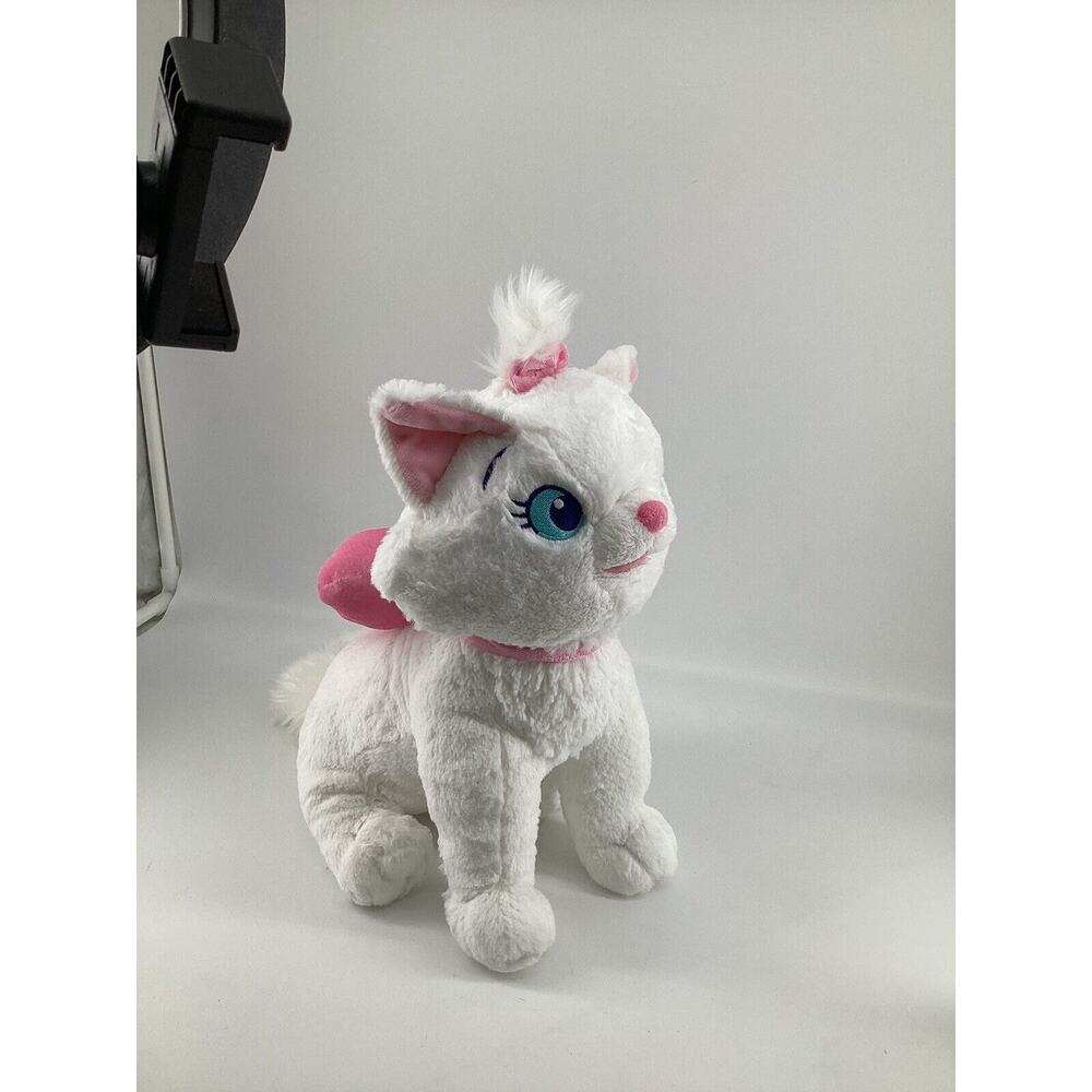 Disney Store Plush Aristocats Cat Marie White Kitten 12" Pink Bow Soft